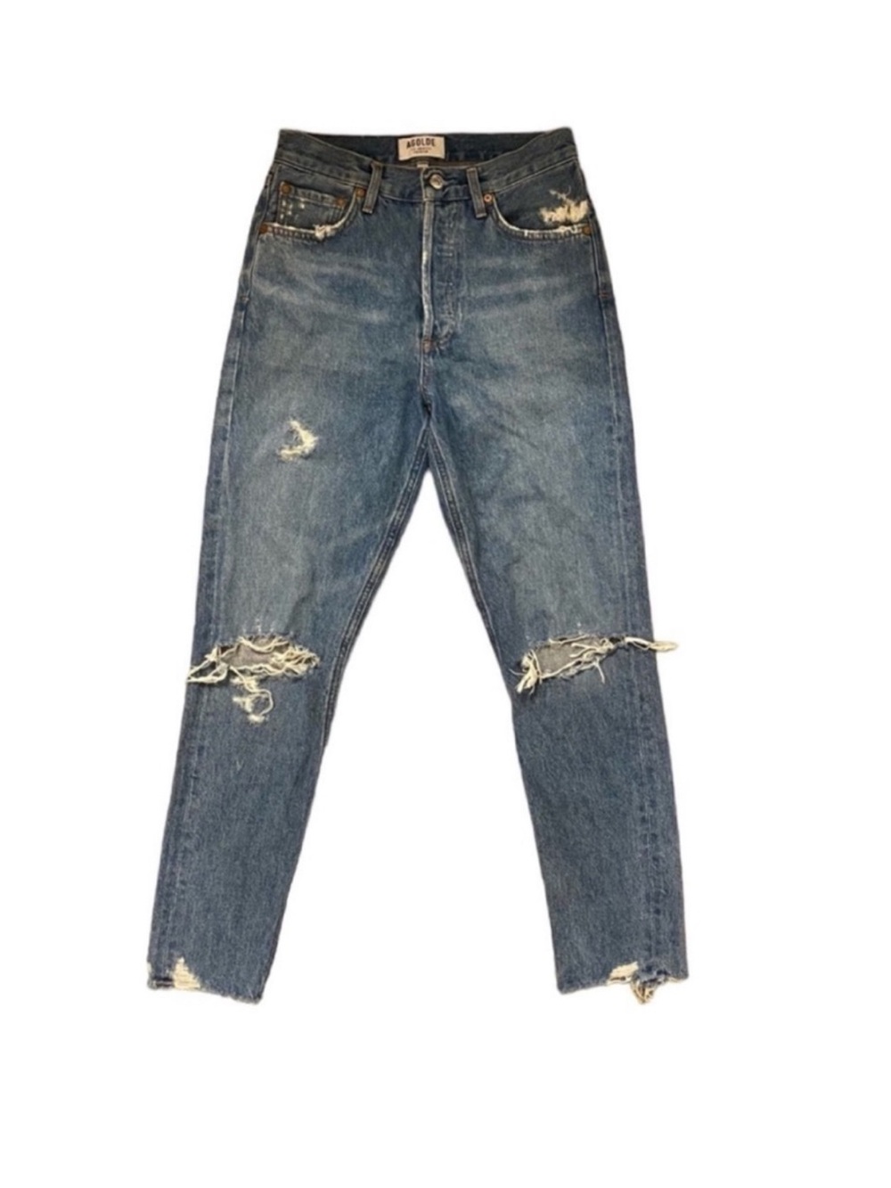 Agolde Feel Good Distressed Jamie Jeans Straight Leg High Rise Size 29